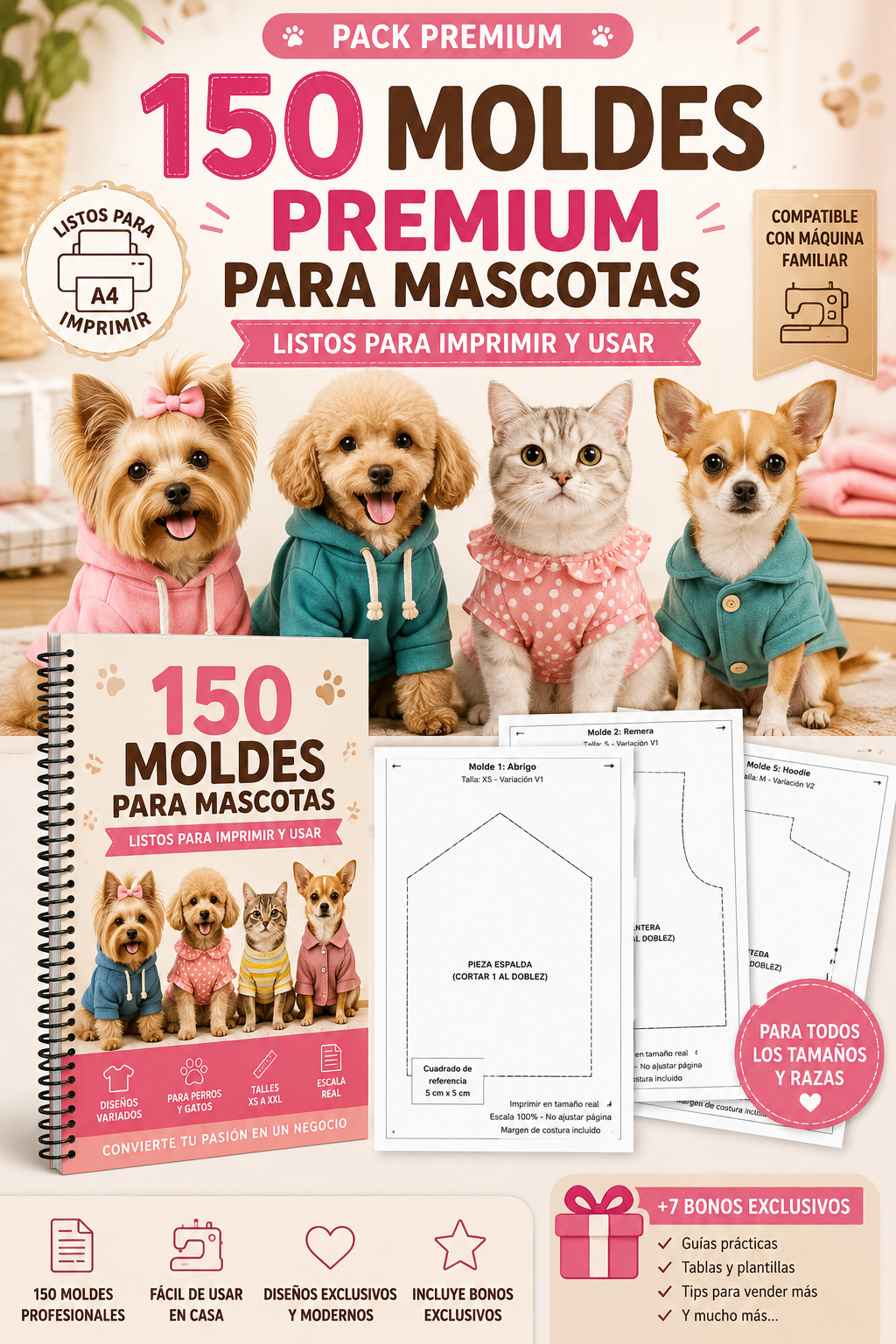 150 moldes premium para mascotas
